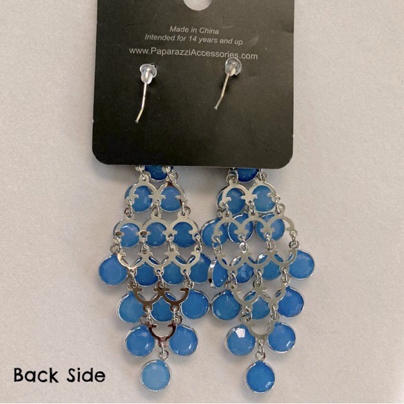 NWT Blue Cascading Dangle Earrings - Picture 4 of 11